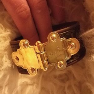 LOUIS VUITTON Monogrammed Cuff W/Gold Hardware